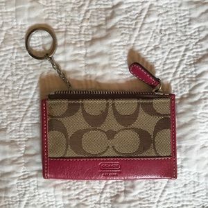 Pink and brown coach wallet